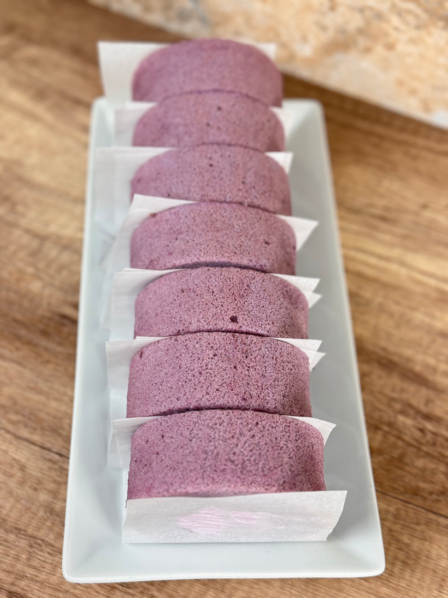 Ube Cake Roll with Taro Filling ( low Sugar, Organic Ingredients) - Junabakes