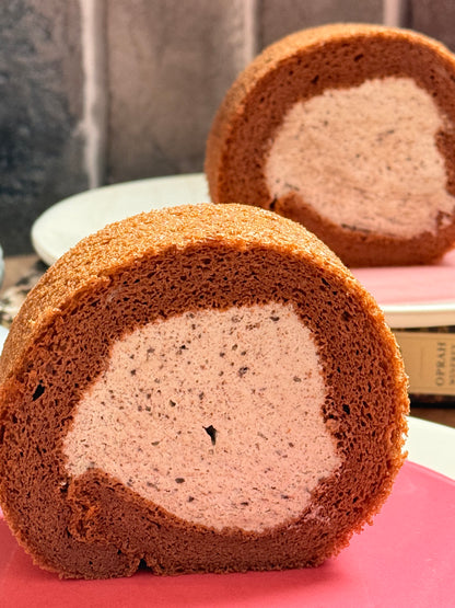 Chocolate Sea Salt Oreo Cookies Swiss Roll Cake ( Low Sugar) Organic Ingredients - Junabakes