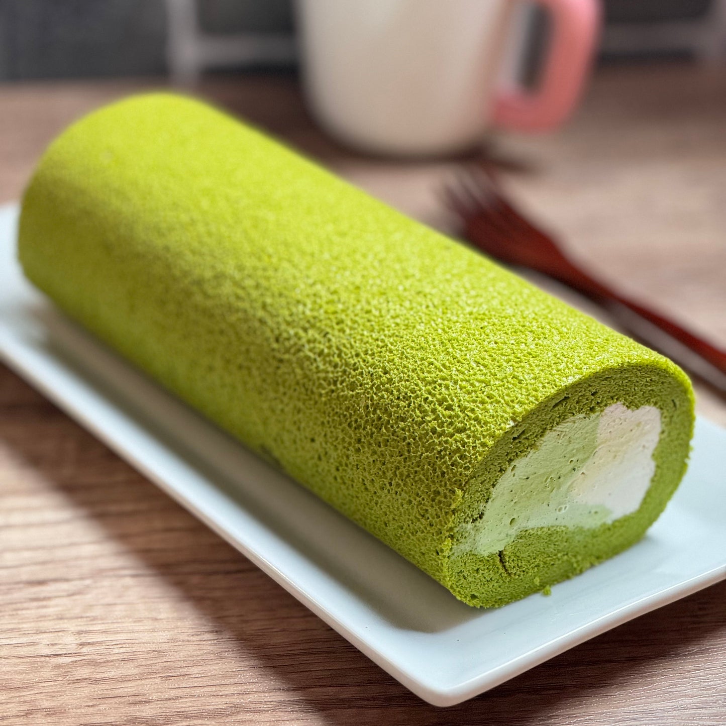 Matcha Jasmine cake roll