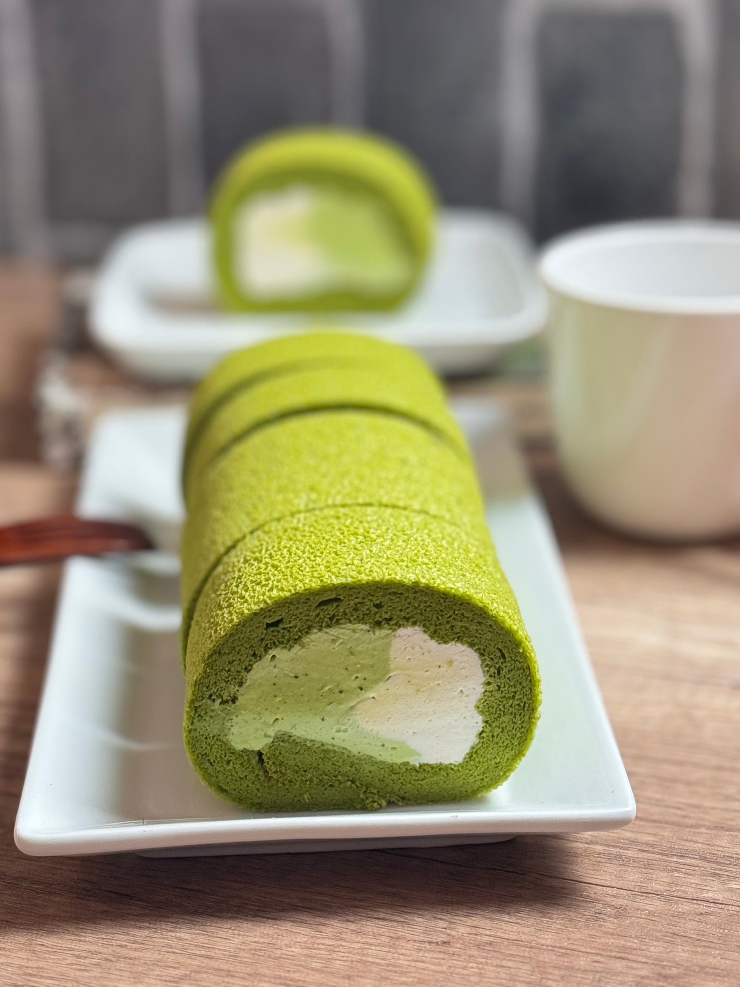 Matcha Jasmine cake roll