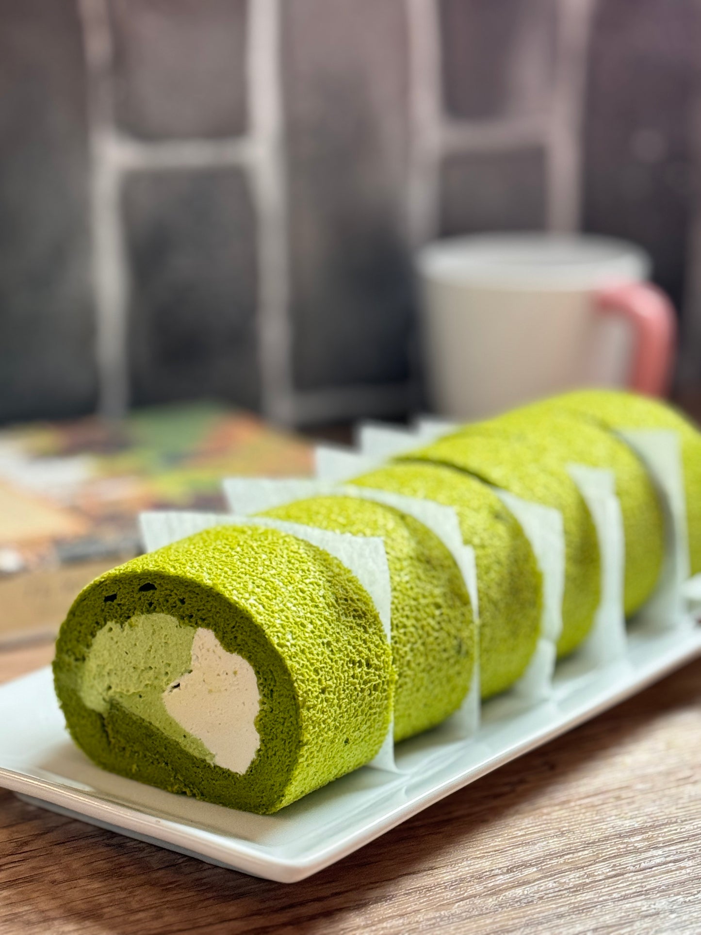 Matcha Jasmine cake roll