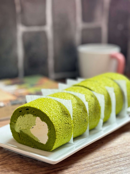 Matcha Jasmine cake roll - Junabakes