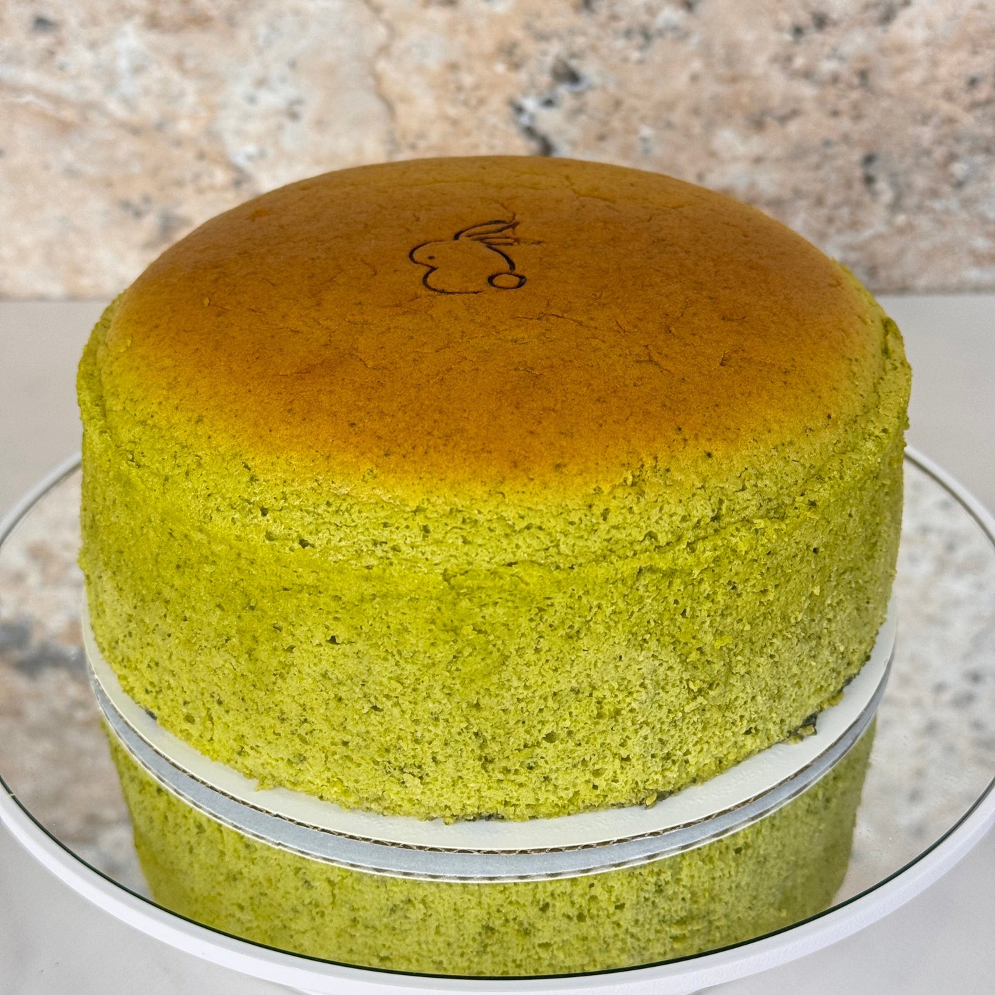 Bouncy Organic Matcha Japanese Cheesecake