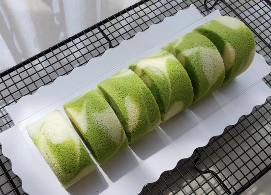 Pandan Coconut Cream Swiss Cake Roll ( Low Sugar) Organic