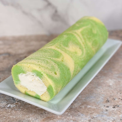Pandan Coconut Cream Swiss Cake Roll ( Low Sugar) Organic