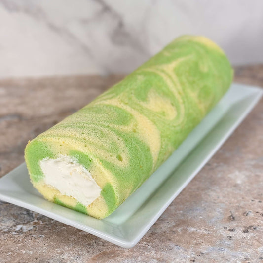 Pandan Coconut Cream Swiss Cake Roll ( Low Sugar) Organic