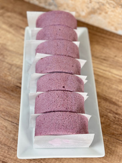 Ube Cake Roll with Taro Filling ( low Sugar, Organic Ingredients) - Junabakes