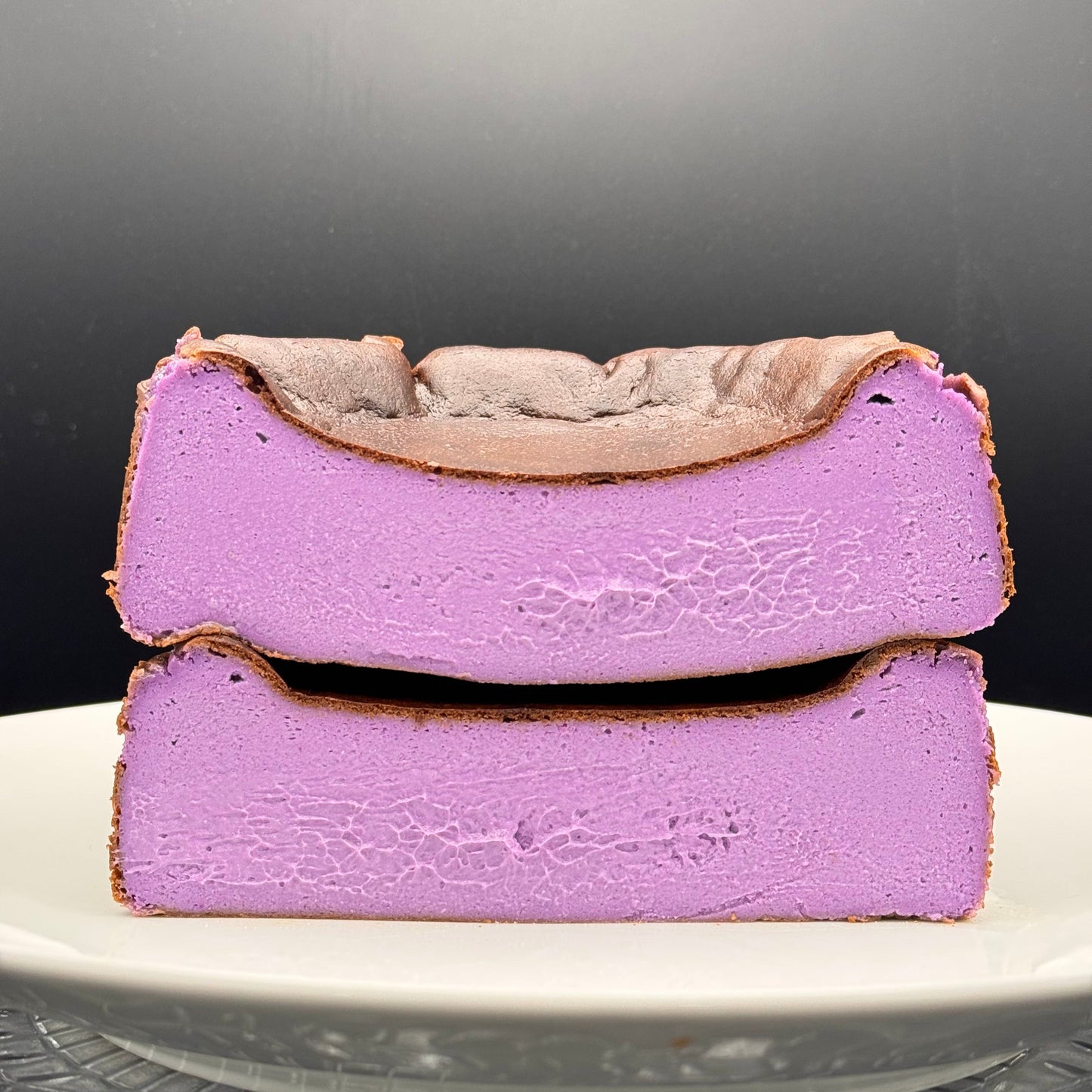 Ube Basque Burnt Cheesecake (Gluten Free, Organic Ingredients)