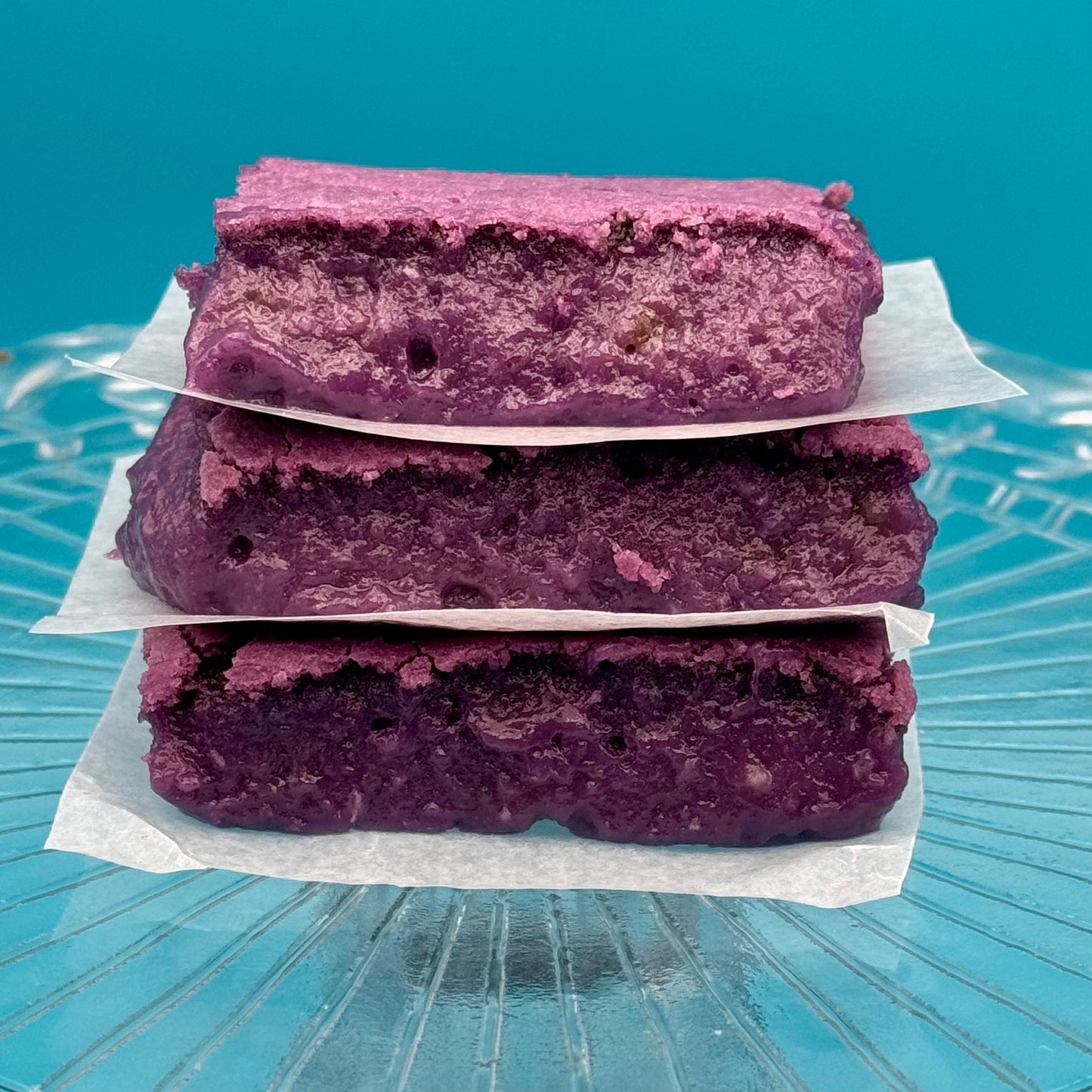 Organic Ube Coconut Butter Mochi Cake Bars (Gluten Free 9 Pieces) Vegan/Non Vegan