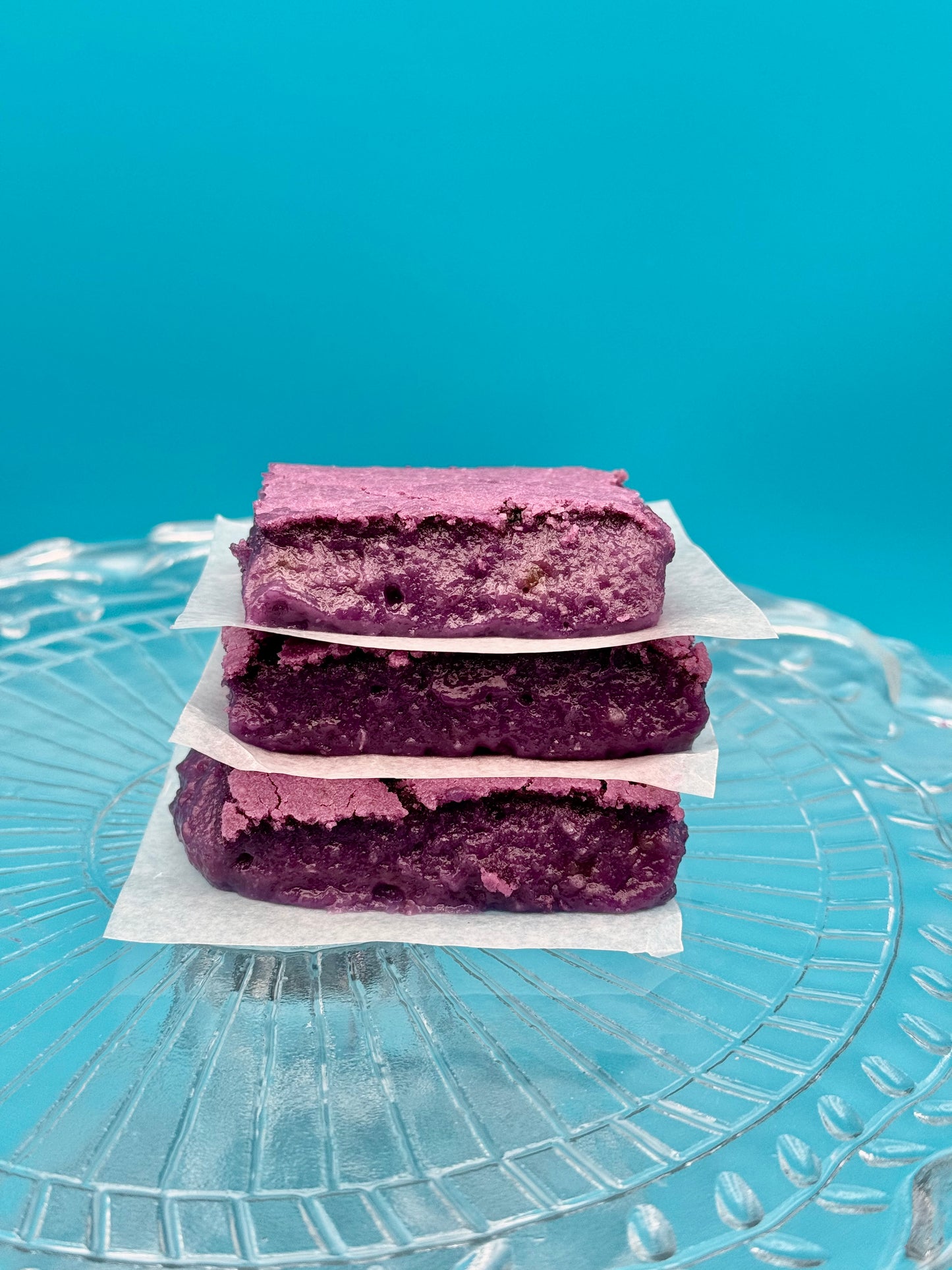 Organic Ube Coconut Butter Mochi Cake Bars (Gluten Free 9 Pieces) Vegan/Non Vegan