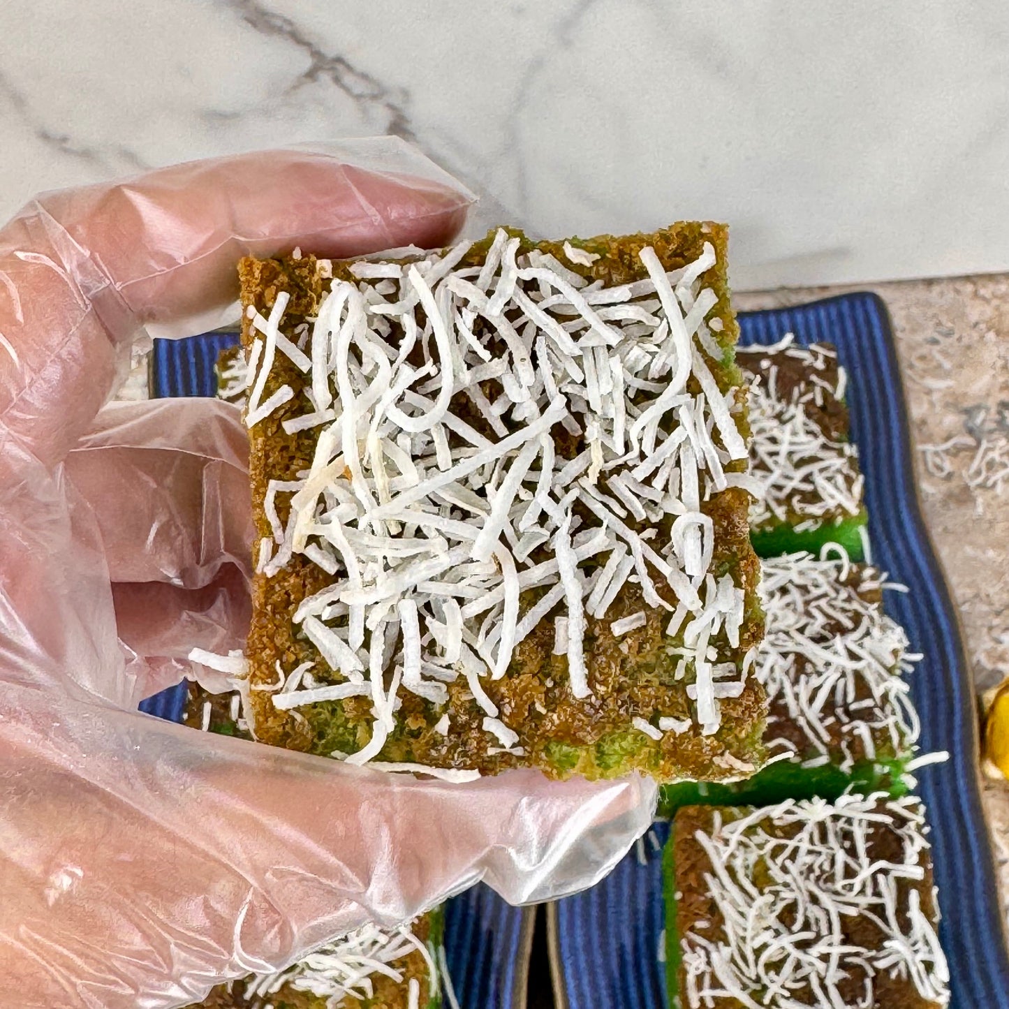 Pandan Coconut Hawaiian Butter Mochi Cake Bars