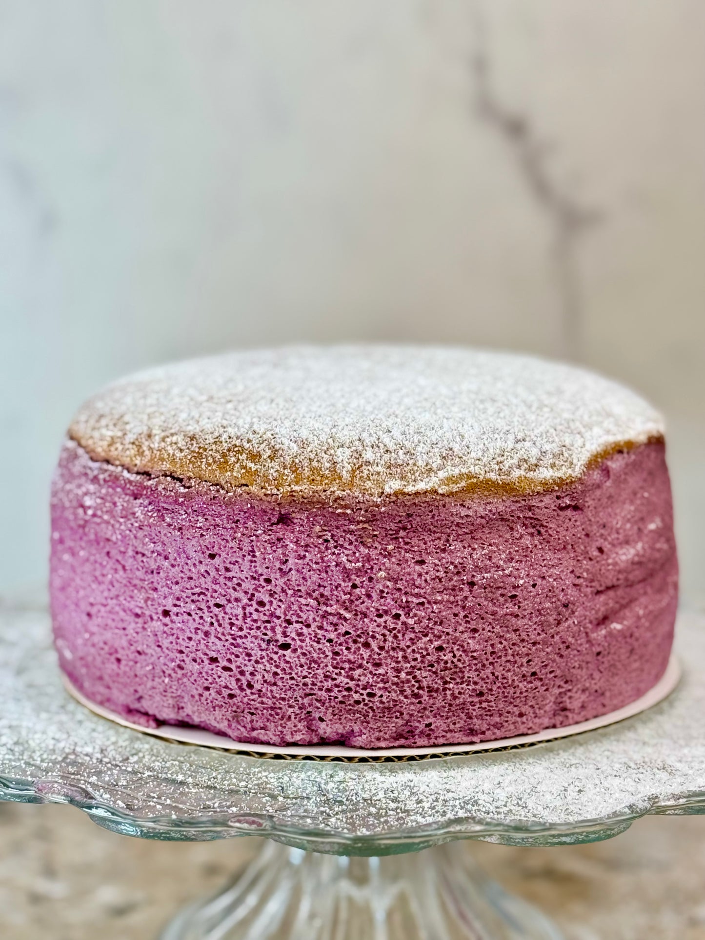 Bouncy Organic Blueberry Japanese Cheesecake