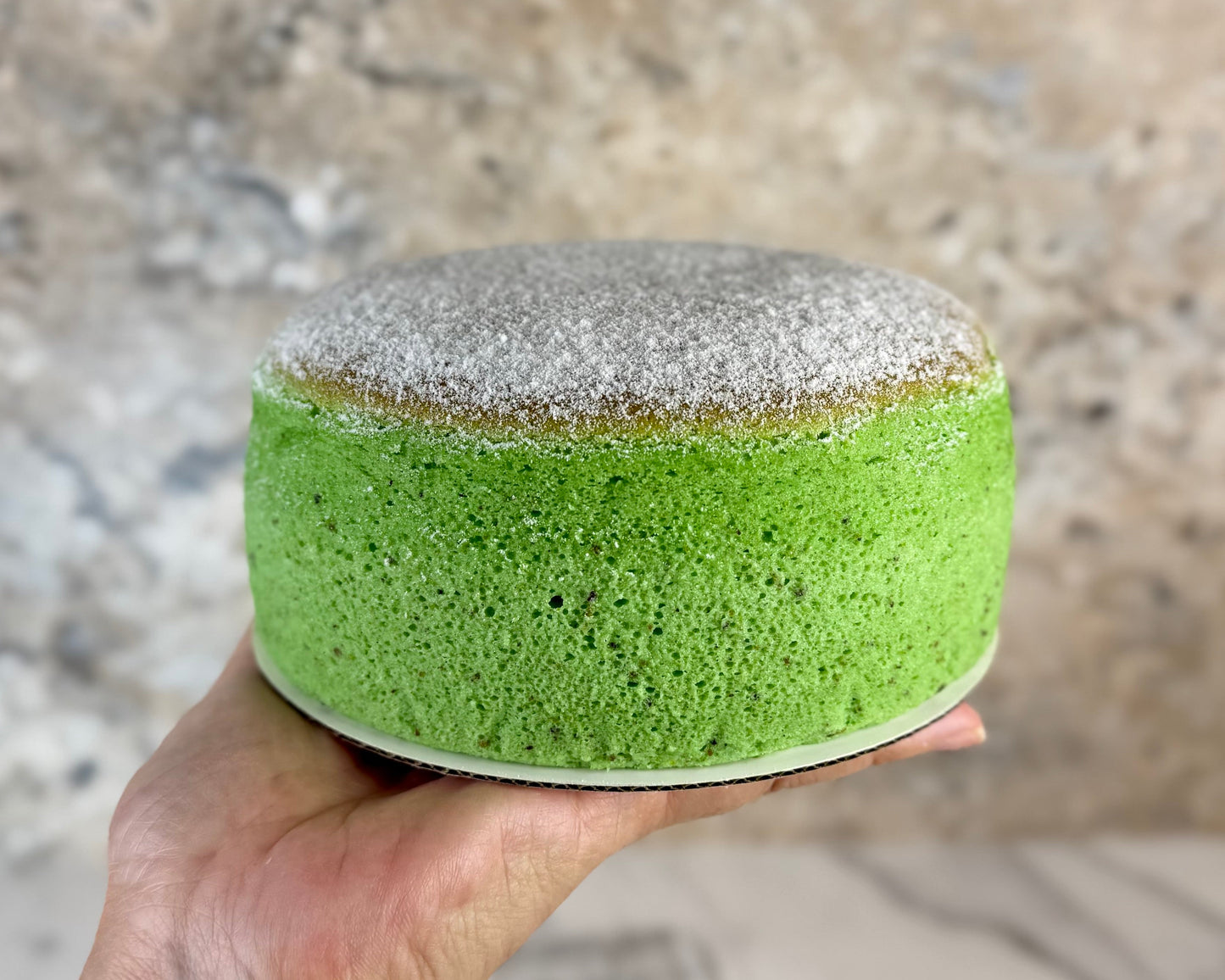 Bouncy Organic Pistachop Japanese Cheesecake