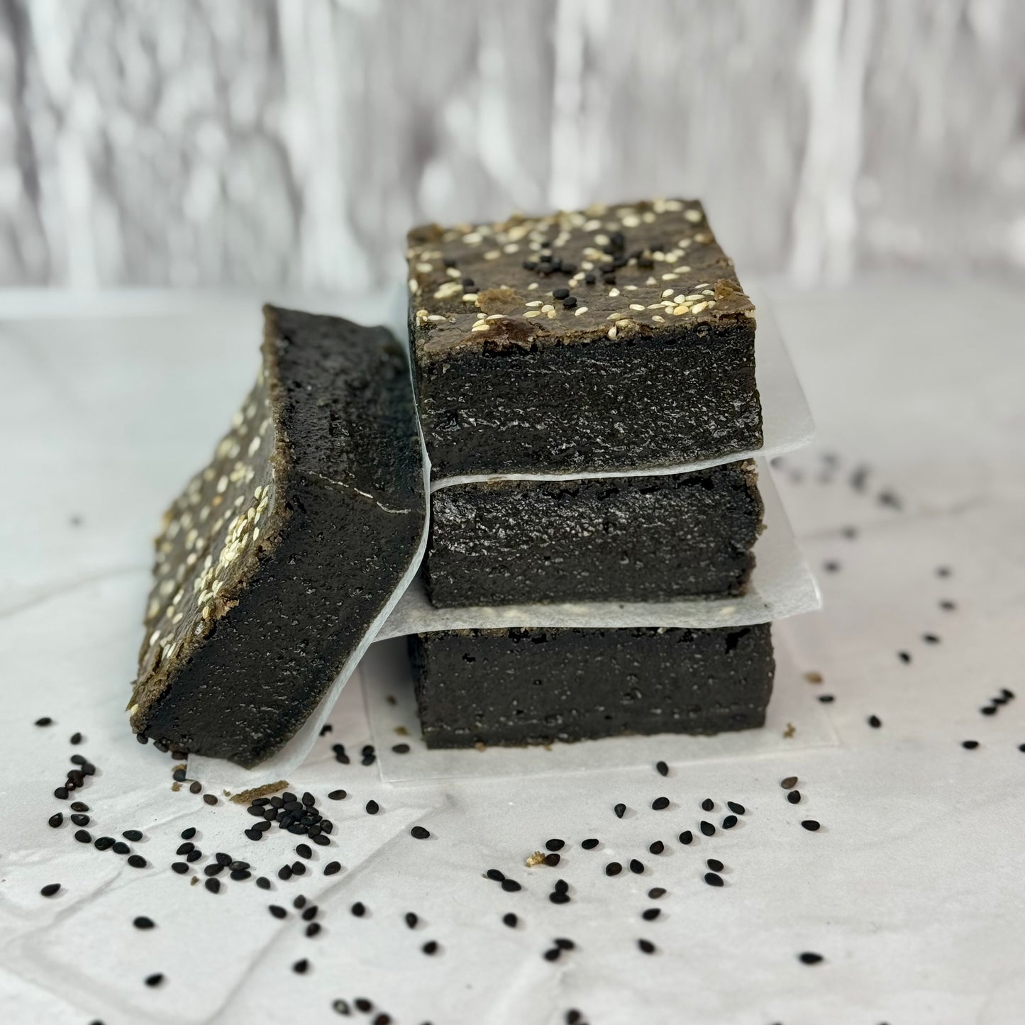 New-Vegan Black Sesame Brown Sugar Mochi Cake Bars