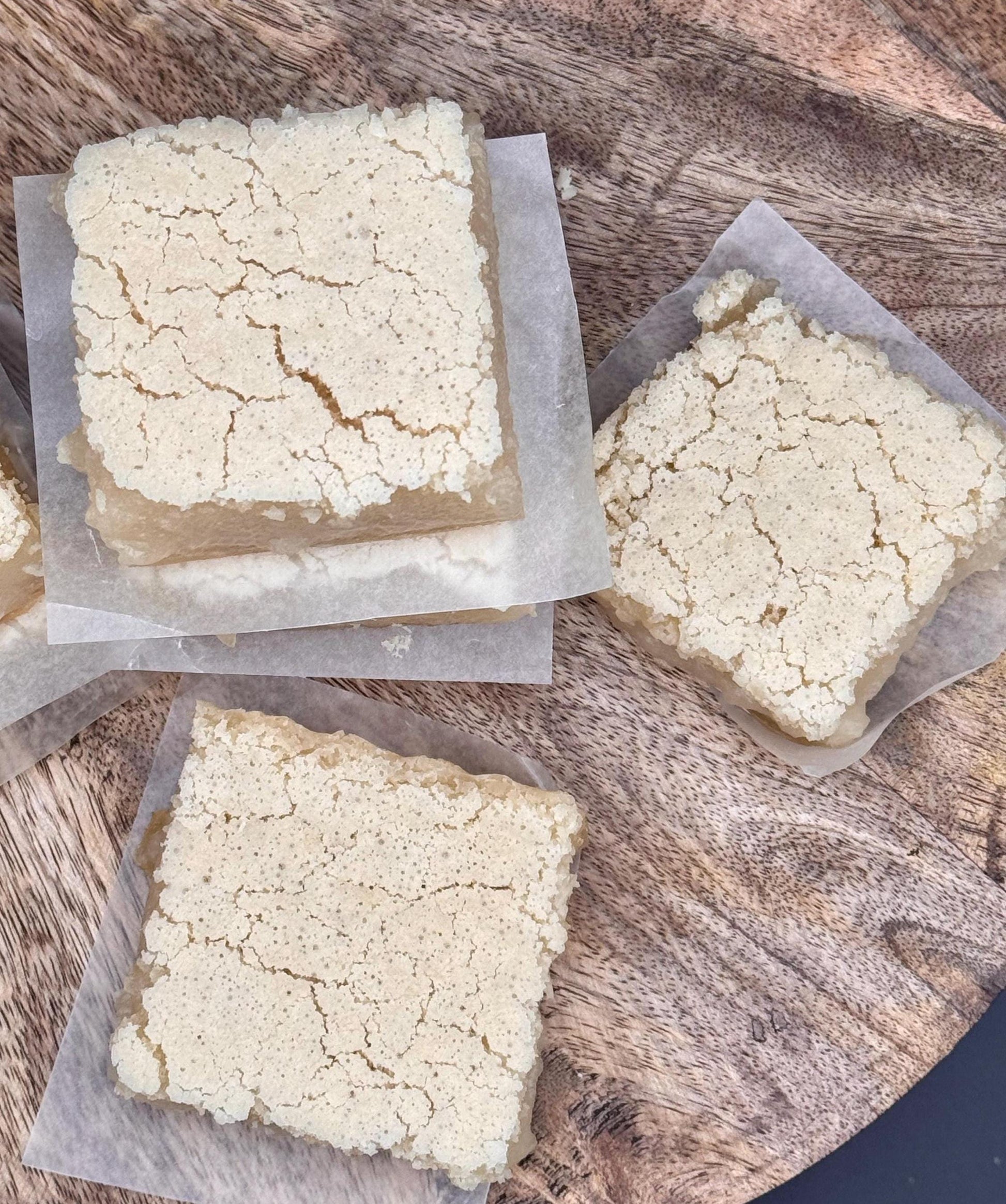 Organic Butter Mochi Cake Bars - Hawaiian Butter Mochi - Gluten Free (9 cake bars) Vegan/ Non Vegan