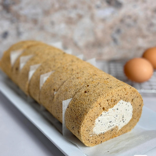 Earl Grey Black Tea Swiss Roll Cake ( Low Sugar) Organic Ingredients, Made With Love