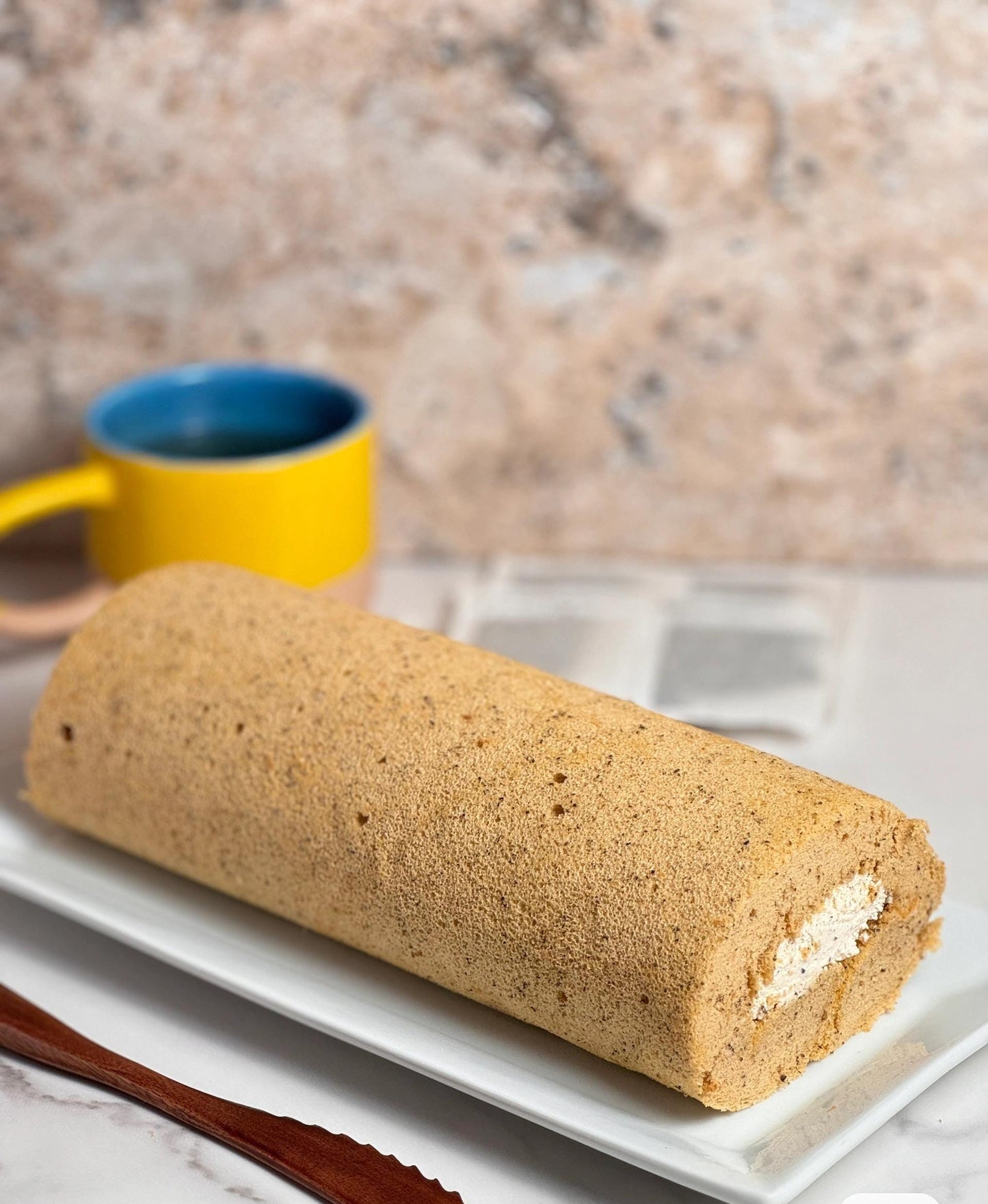 Earl Grey Black Tea Swiss Roll Cake ( Low Sugar) Organic Ingredients, Made With Love